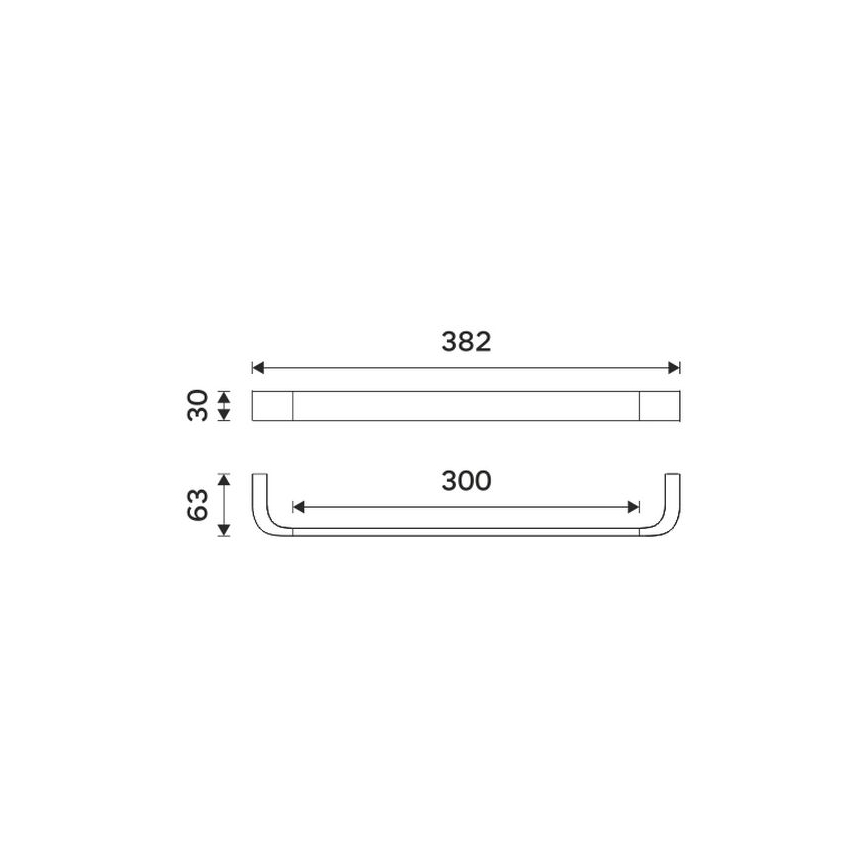 NIMCO NKC 30035-90 - Handdukshängare för vägg NIKAU 39 cm matt svart