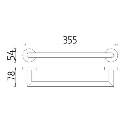 NIMCO UN 13035A-26 - Handdukshängare för vägg UNIX 36 cm skinande krom