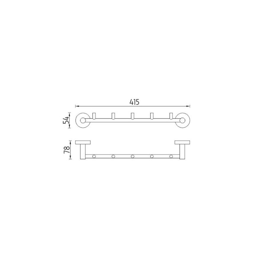 NIMCO UN 13054-5-26 - Handdukshängare för vägg UNIX 41,5 cm skinande krom