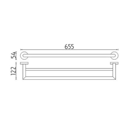 NIMCO UN 13061DA-26 - Handdukshängare för vägg UNIX 66 cm skinande krom