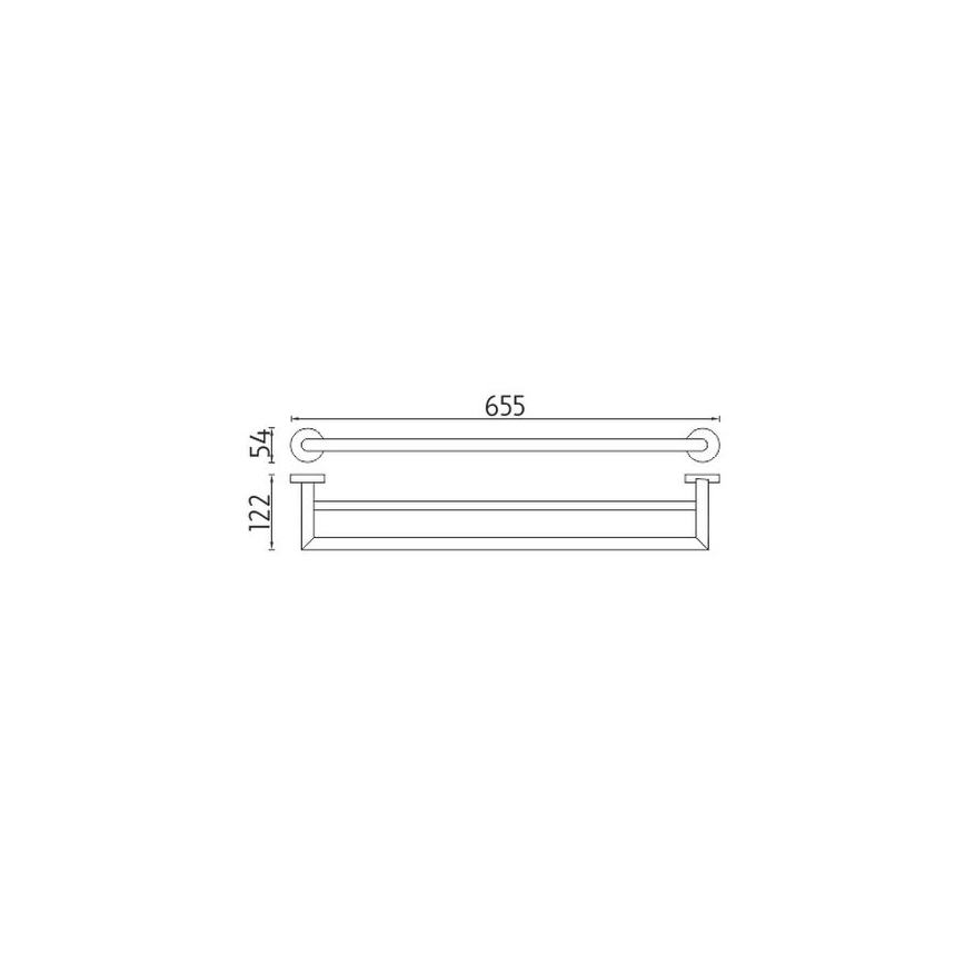 NIMCO UN 13061DA-26 - Handdukshängare för vägg UNIX 66 cm skinande krom