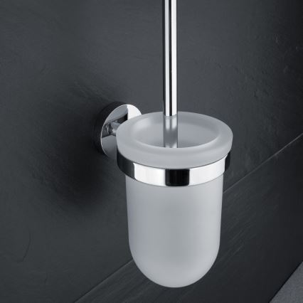 NIMCO UN 13094WN-26 - Toaletborste med vägghängare UNIX matt glas/skinande krom