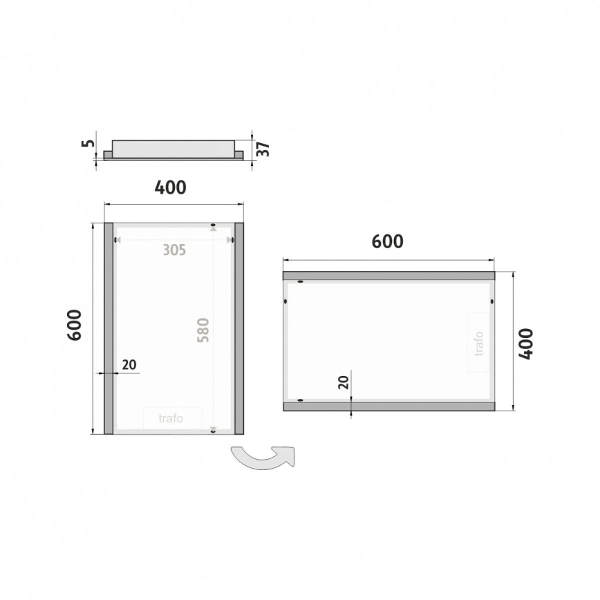 NIMCO ZP 11000 - LED badrumsspegel med bakgrundsbelysning LED/18W/230V 6500K 60x40 cm IP44
