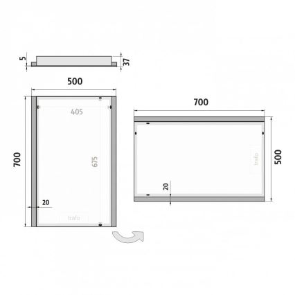 NIMCO ZP 11001 - LED badrumsspegel med bakgrundsbelysning LED/21W/230V 6500K 70x50 cm IP44