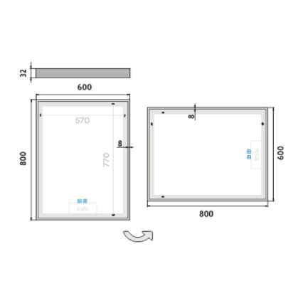 NIMCO ZP 13002VX - LED Dimbar badrumsspegel med bakgrundsbelysning LED/41W/230V 3000-6500K 80x60 cm IP44