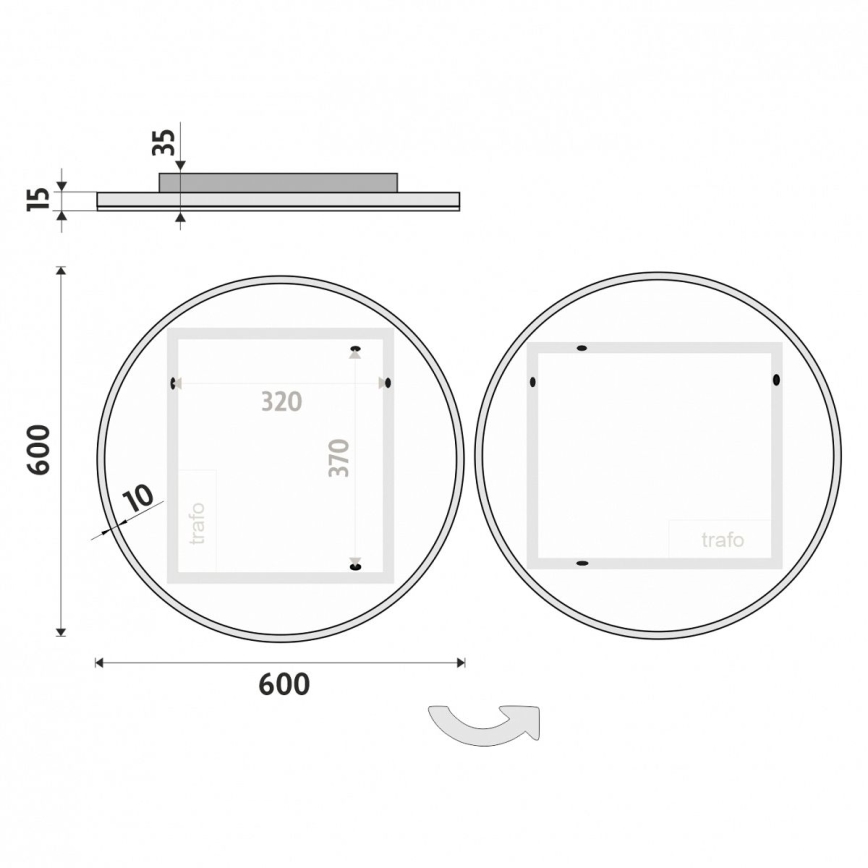 NIMCO ZP 26000R - LED badrumsspegel med bakgrundsbelysning LED/26W/230V 6500K diameter 60 cm IP44