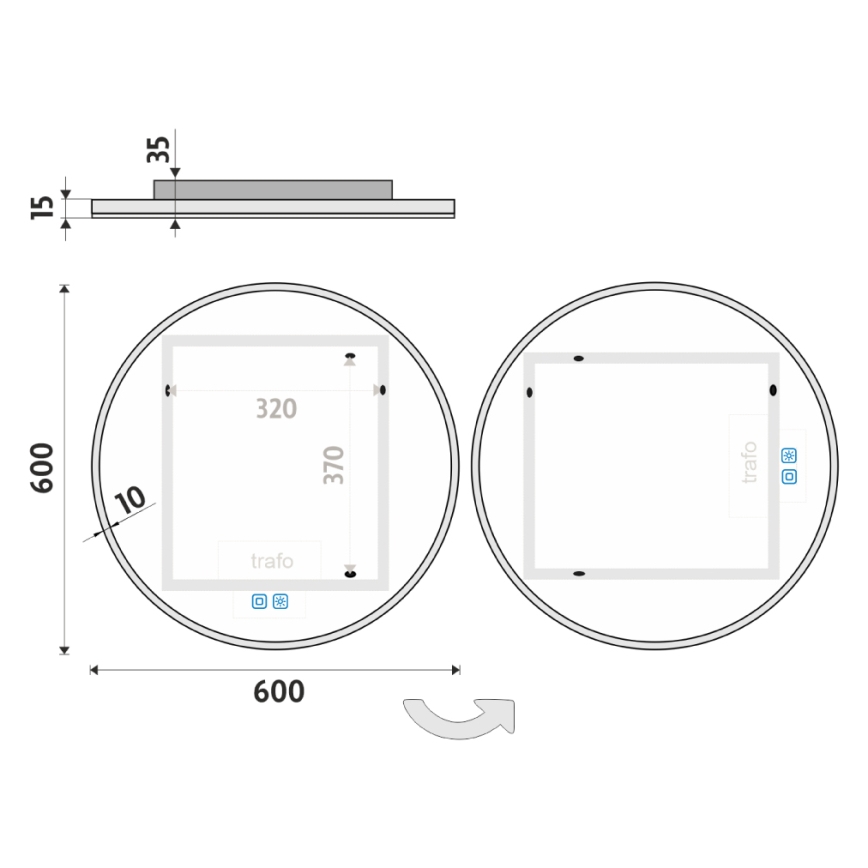 NIMCO ZP 26000RVX - LED Dimbar badrumsspegel med bakgrundsbelysning LED/26W/230V 3000-6500K diameter 60 cm IP44