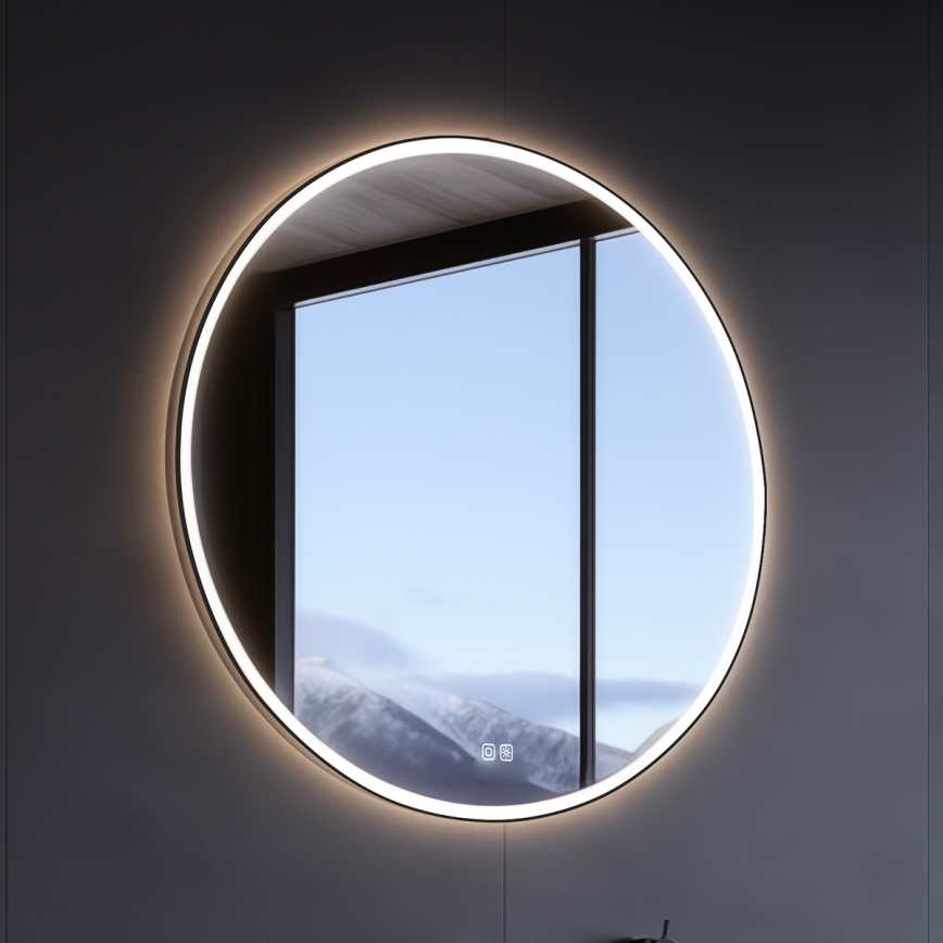 NIMCO ZPC 28000RVX-90 - LED Dimbar badrumsspegel med bakgrundsbelysning LED/26W/230V 3000-6500K diameter 60 cm matt svart IP44