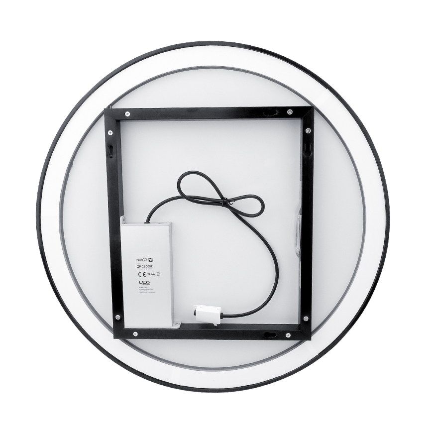 NIMCO ZPC 28001RVX-90 - LED Dimbar badrumsspegel med bakgrundsbelysning LED/33W/230V 3000-6500K diameter 70 cm matt svart IP44