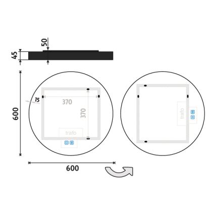 NIMCO ZPC 31000RVX-90 - LED Dimbar badrumsspegel med bakgrundsbelysning LED/20W/230V 3000-6500K diameter 60 cm matt svart IP44
