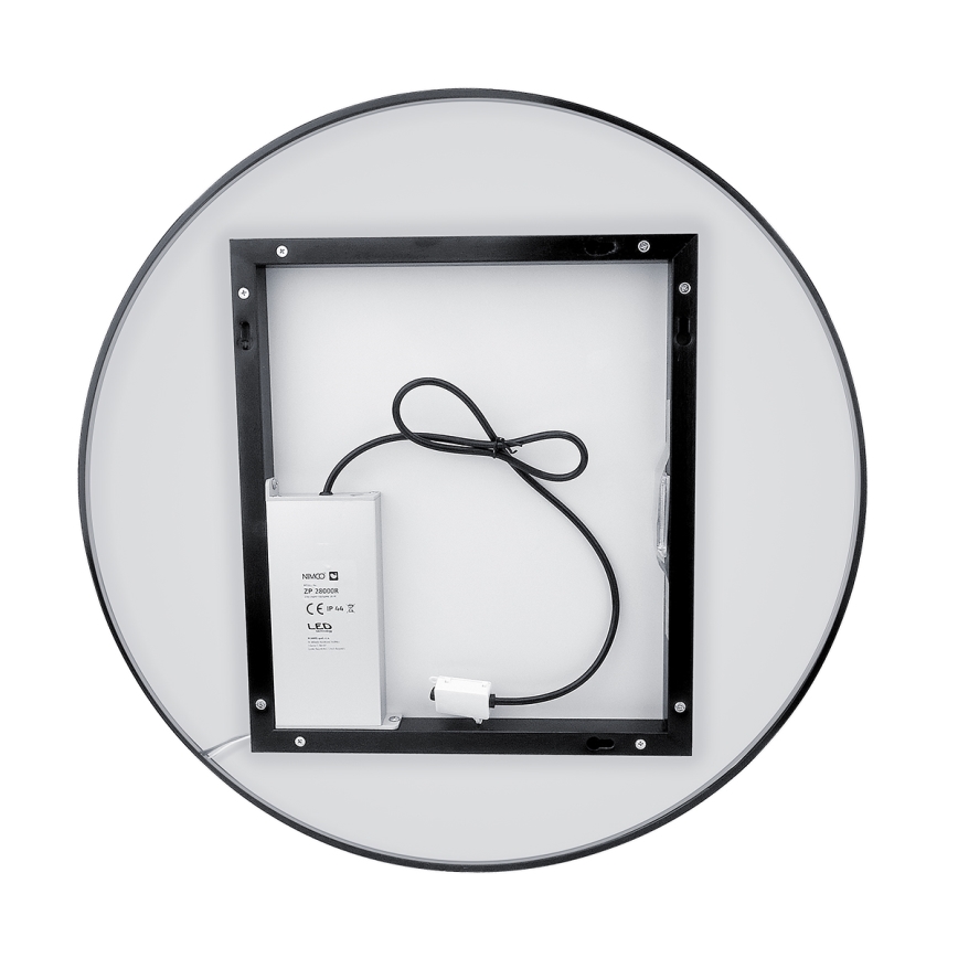 NIMCO ZPC 31002RVX-90 - LED Dimbar badrumsspegel med bakgrundsbelysning LED/26W/230V 3000-6500K diameter 80 cm matt svart IP44