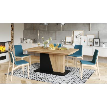 Utdragbart matbord NINO ek craft/svart