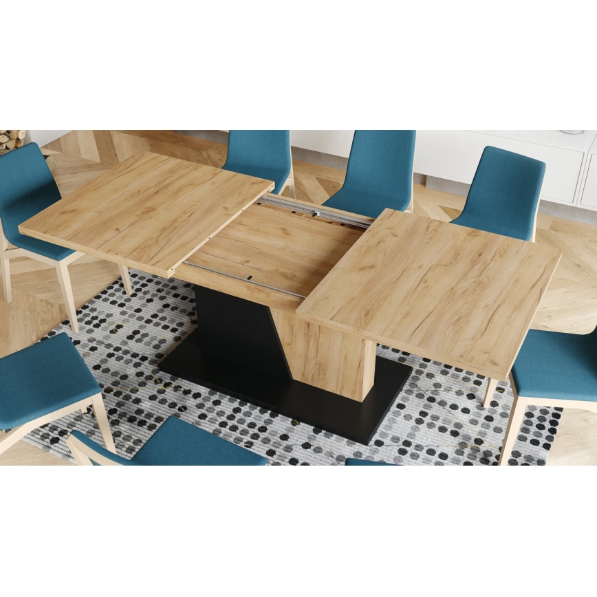 Utdragbart matbord NINO ek craft/svart