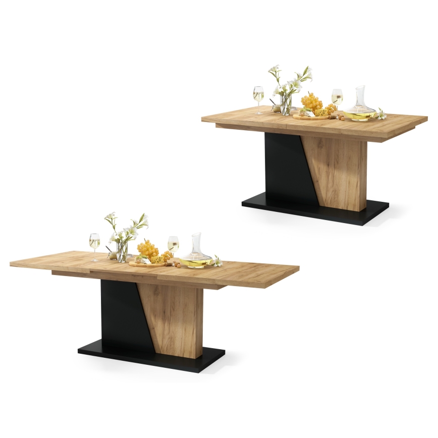 Utdragbart matbord NINO ek craft/svart