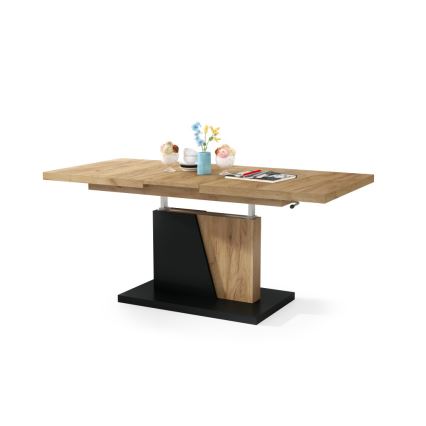 Utdragbart soffbord/matbord med lyftskiva NINO ek craft/svart