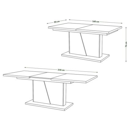 Utdragbart matbord NINO vit