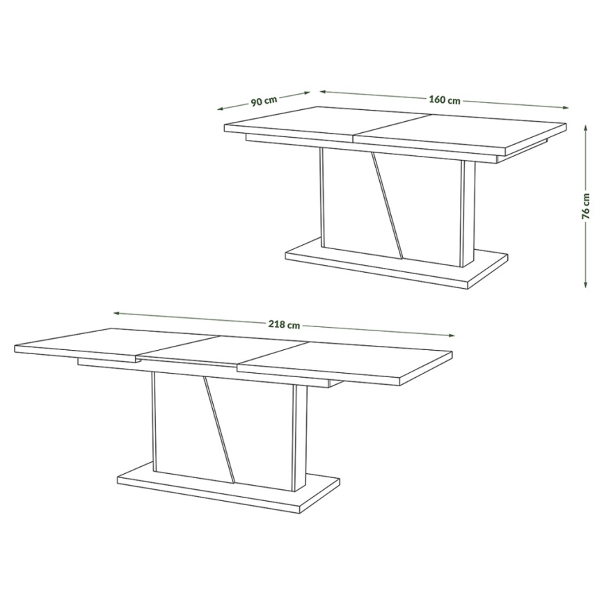 Utdragbart matbord NINO vit