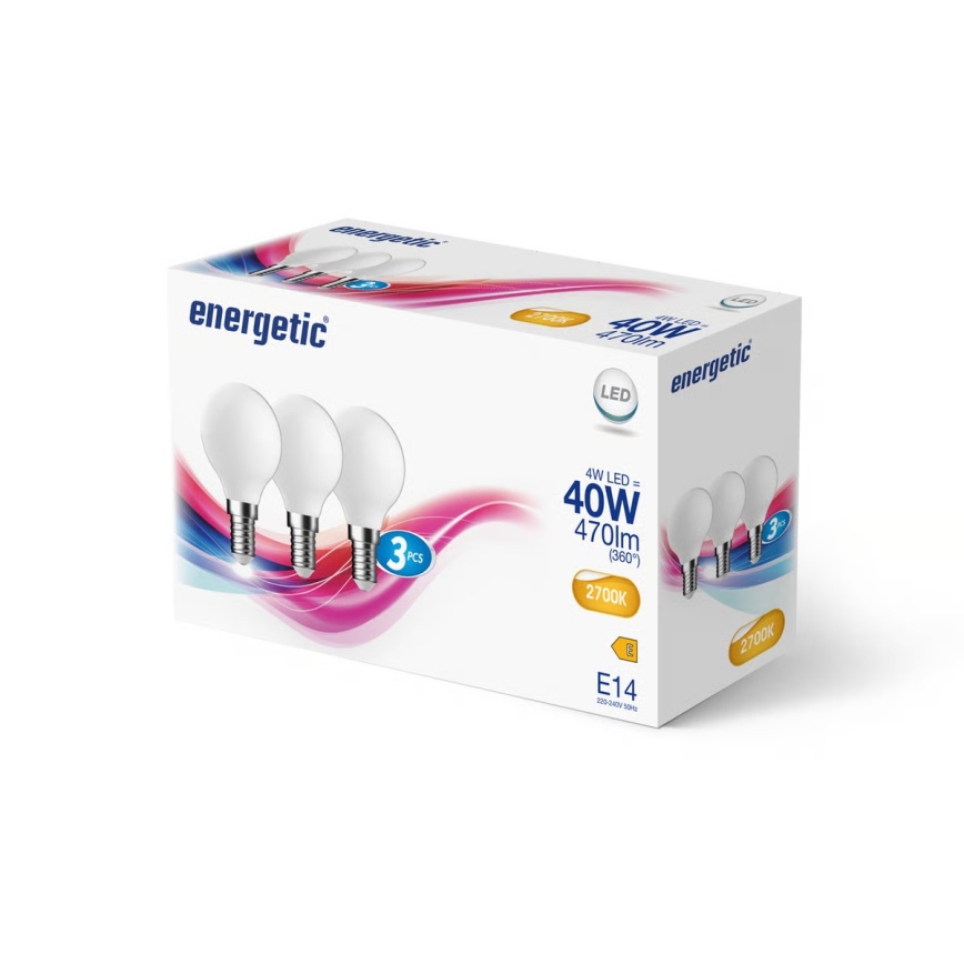 Nordlux - 3-pack LED-lampor G45 E14, 4W, 230V, 2700K