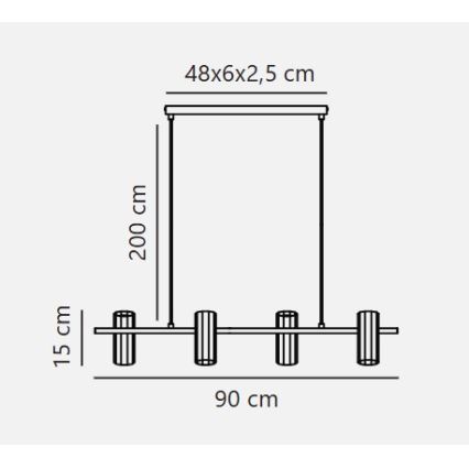 Nordlux - ALANIS pendellampa på kabel 4xGU10/15W/230V mässing