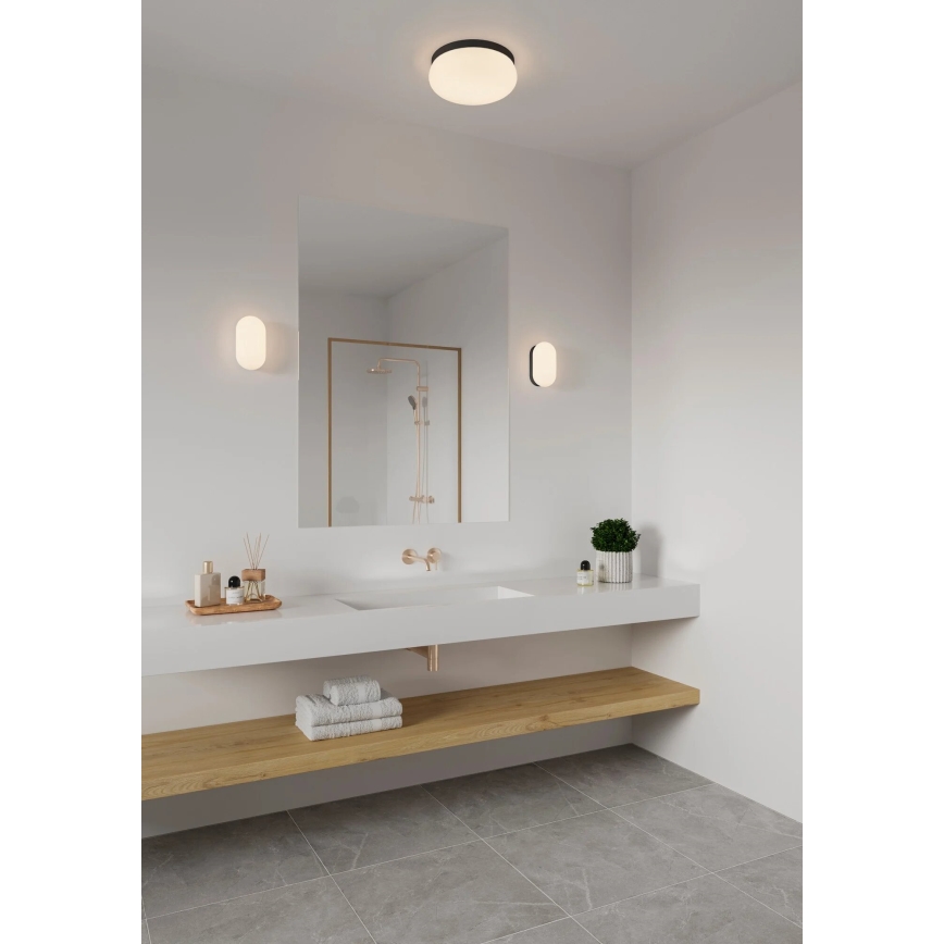 Nordlux - Badrum takbelysning FOAM 2xE27/55W/230V IP44 diameter 34 cm svart
