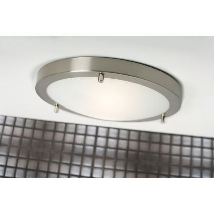 Nordlux - Badrumsplafond ANCONA 2xE27/40W/230V IP43 Ø 31,5 cm mattkrom
