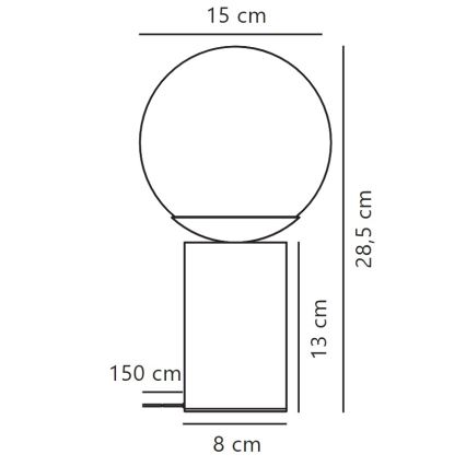 Nordlux - Bordslampa LILLY 1xE14/25W/230V granit/grå