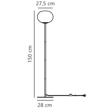 Nordlux - Golvlampa ALTON 1xE27/25W/230V svart