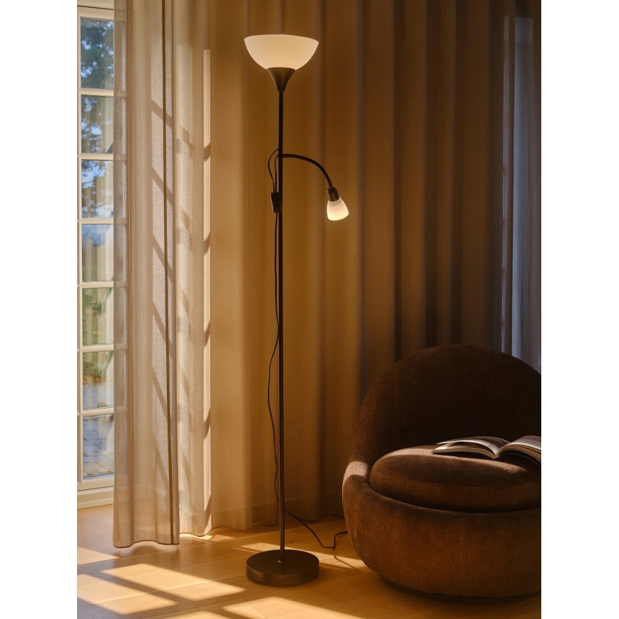 Nordlux - Golvlampa LAURIA 1xE27/40W/230V + 1xE14/15W