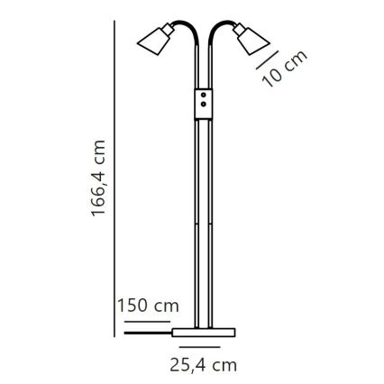 Nordlux - Golvlampa MOLLI 2xE14/25W/230V