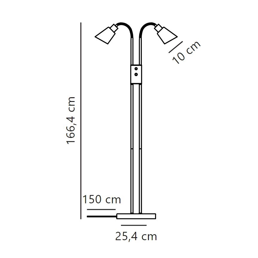 Nordlux - Golvlampa MOLLI 2xE14/25W/230V