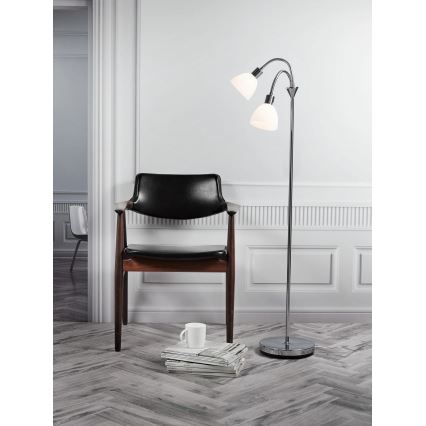Nordlux - Golvlampa RAY 2xE14/25W/230V blank krom