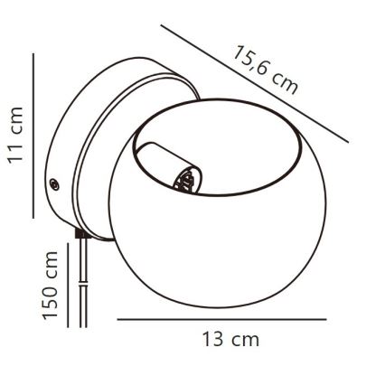 Nordlux - justerbar vägg spotlight BELIR 1xG9/5W/230V svart