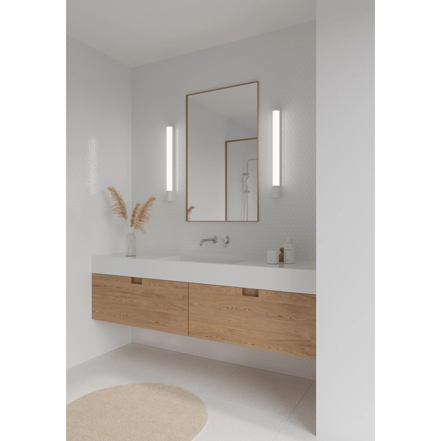 Nordlux - LED-belysning för badrumsspegel med eluttag MALAIKA LED/15W/230V IP44 68,4 cm vit