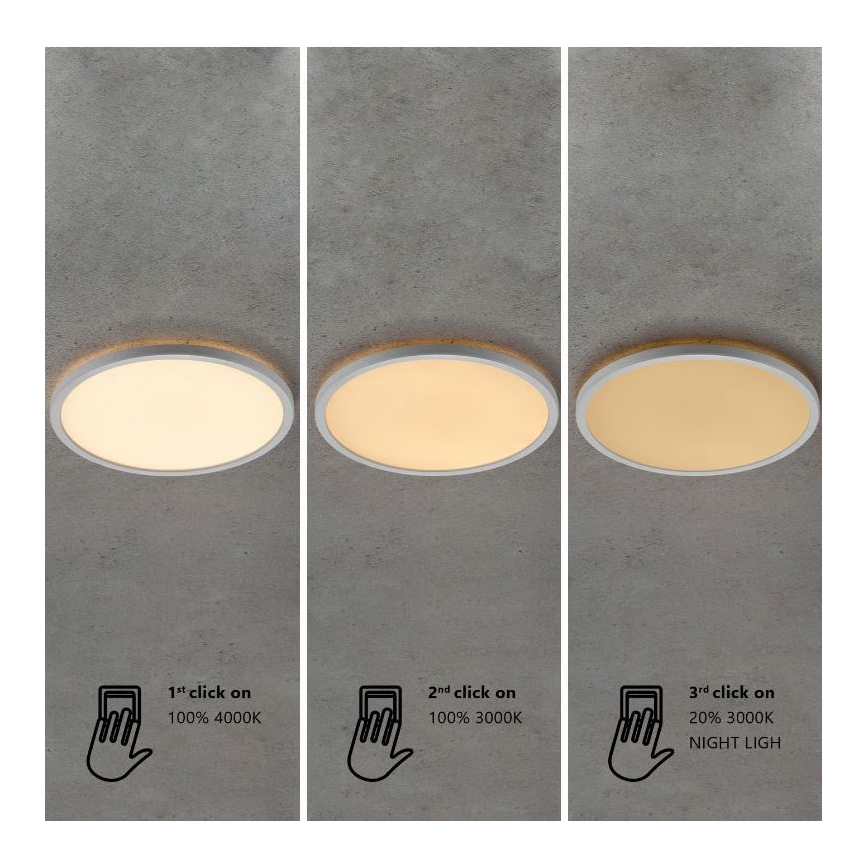 Nordlux - Dimbar LED-taklampa för badrum OJA LED/14,5W/230V 3000/4000K IP54 Ø 30 cm