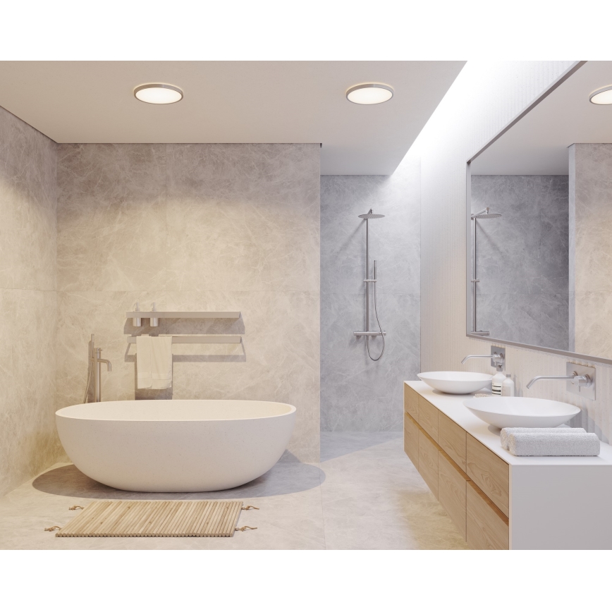 Nordlux - Dimbar LED-taklampa för badrum OJA LED/14,5W/230V 3000/4000K IP54 Ø 30 cm