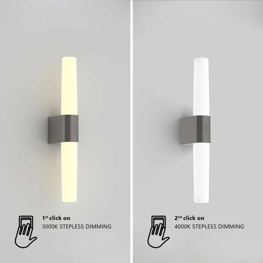 Nordlux - LED dimbar badrumsspegelbelysning HELVA LED/9,5W/230V IP44 3000/4000K CRI 90 matt krom