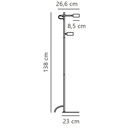 Nordlux - LED Dimbar golvlampa CLYDE 2xLED/4W/230V
