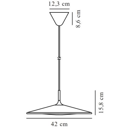 Nordlux - LED ljusreglerad ljuskrona på textilsladd BALANCE LED/13W/230V 2700K diameter 42 cm svart
