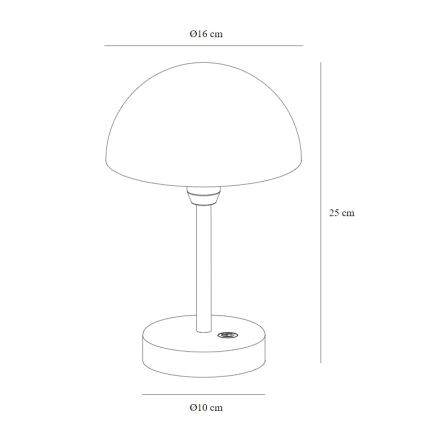 Nordlux - LED Ljusreglerad rechargeable utomhus bordslampa ELLEN LED/2,8W/3,7V IP44 beige