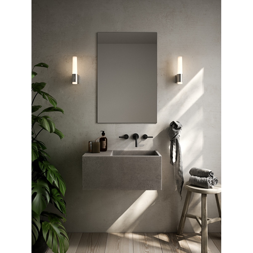Nordlux - LED Ljusreglerad Vägglampa för badrum HELVA LED/6,8W/230V IP44 CRI 90 skinande krom