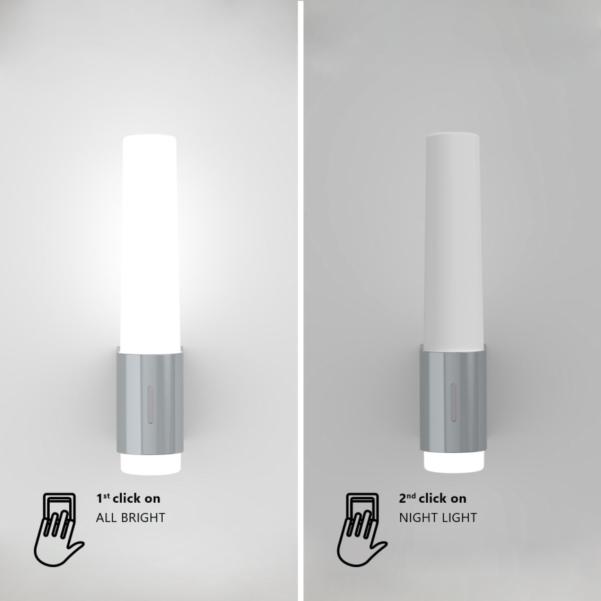 Nordlux - LED Ljusreglerad Vägglampa för badrum HELVA LED/6,8W/230V IP44 CRI 90 vit