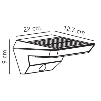 Nordlux - LED solcell väggbelysning med sensor AGENA LED/5W/3,7V IP44