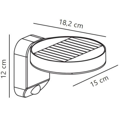 Nordlux - LED solcell väggbelysning med sensor RICA LED/5W/3,7V IP44 2200 mAh rund