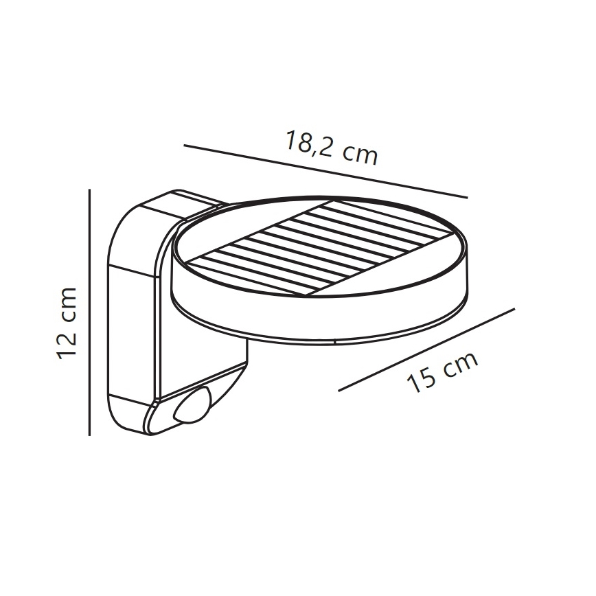 Nordlux - LED solcell väggbelysning med sensor RICA LED/5W/3,7V IP44 2200 mAh rund
