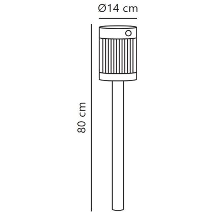 Nordlux - LED solcellslampa COUPAR LED/3,2W/5V 3000K IP44 svart