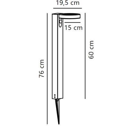 Nordlux - LED solcellslampa med sensor RICA LED/5W/3,7V IP44