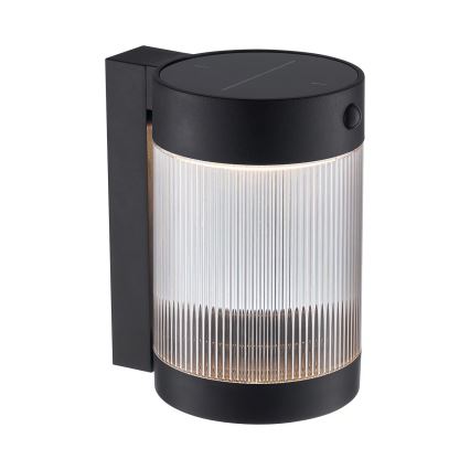 Nordlux - LED solcellsvägglampa med sensor COUPAR LED/3,2W/5V 3000K IP44 1800 mAh svart