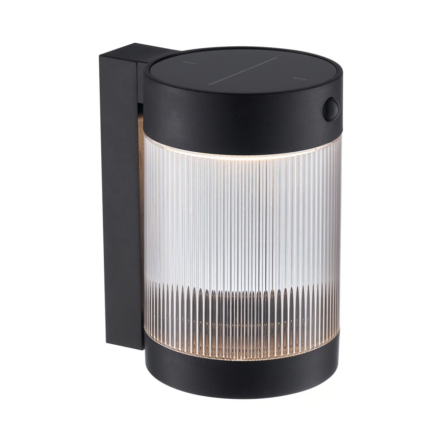 Nordlux - LED solcellsvägglampa med sensor COUPAR LED/3,2W/5V 3000K IP44 1800 mAh svart