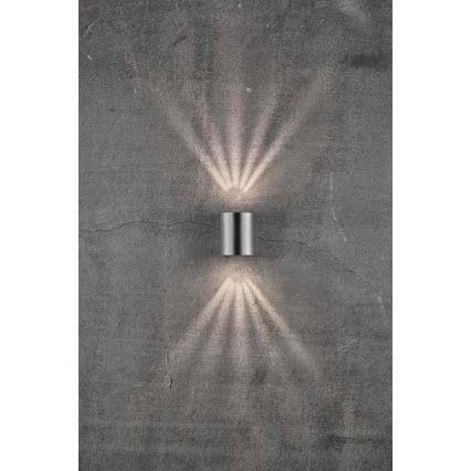 Nordlux - LED utomhusväggarmatur CANTO 2xLED/6W/230V IP44 rostfritt stål