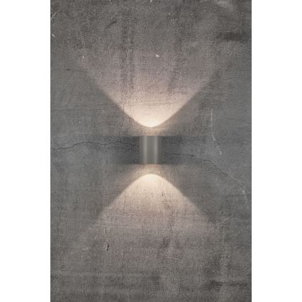 Nordlux - LED utomhusvägglampa CANTO 2xLED/5,5W/230V IP44 grå